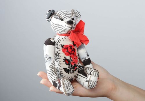 Soft toy Ukrainian fashion bear - MADEheart.com