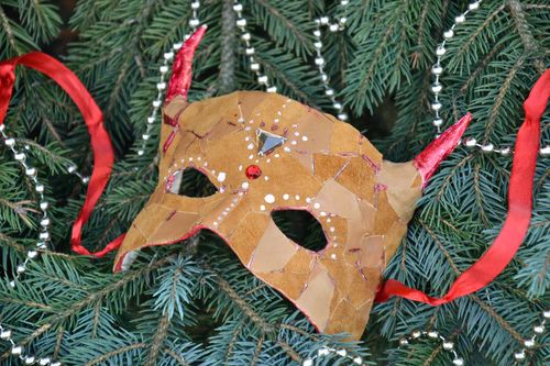 Maschera di carnevale decorativa fatta a mano in gesso decorazione da parete  - MADEheart.com