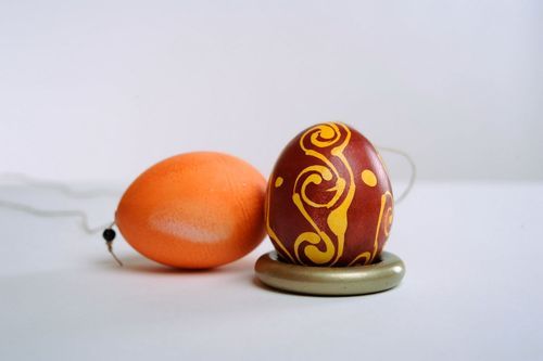 Suspension décorative de deux œufs de Pâques fait main   - MADEheart.com