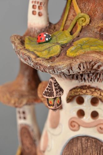 Castiçal de cerâmica artesanal Cogumelo - MADEheart.com