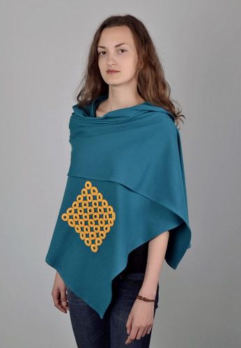 Scialle per donna di cotone fatto a mano lavorato in telaio sciarpa etnica - MADEheart.com
