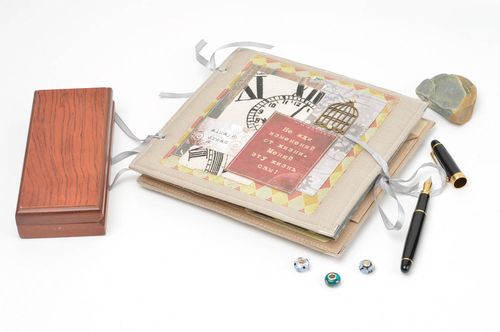 Cuaderno forrado con tela hecho a mano libreta de diseño regalo original - MADEheart.com