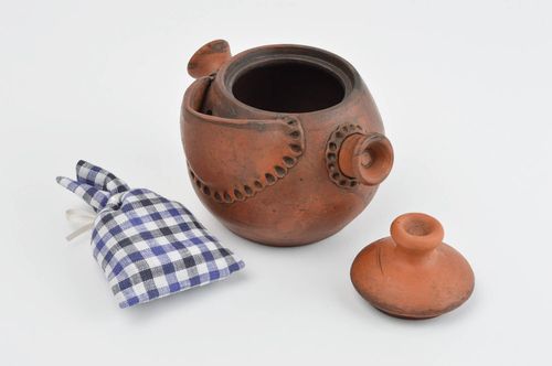 Théière céramique fait main Vaisselle originale Service thé 25-30 cl ethnique - MADEheart.com