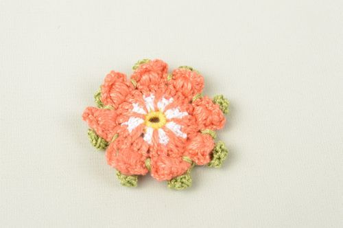 Handmade flower brooch jewelry making supplies crochet accessories brooch pin - MADEheart.com