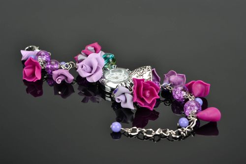 Damen Armbanduhr mit Blumen - MADEheart.com