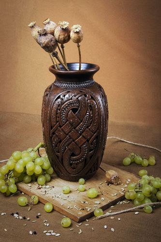 Vaso decorativo fatto a mano vaso di argilla naturale decorazioni di casa - MADEheart.com