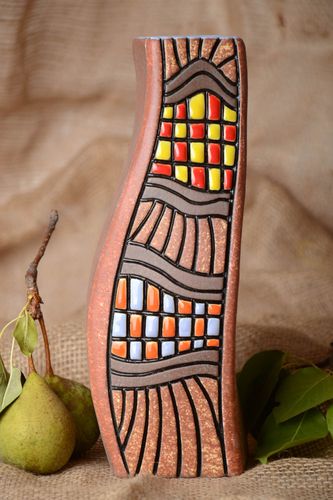 Сувенир ручной работы керамическая ваза для цветов декор для дома Наследие Майя - MADEheart.com
