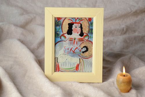Folk icon of the Saint Mary with frame - MADEheart.com