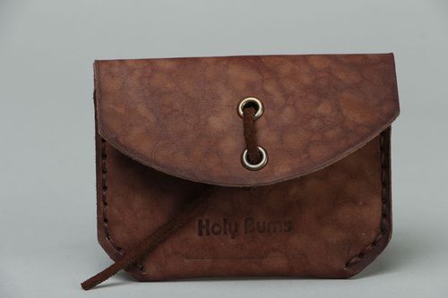 Brown leather purse - MADEheart.com