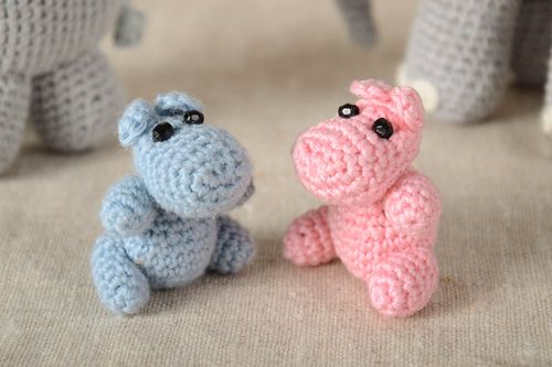 Handmade toy designer toy unusual toy animal toy crochet toy set of 2 items - MADEheart.com