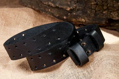 Black leather belt - MADEheart.com