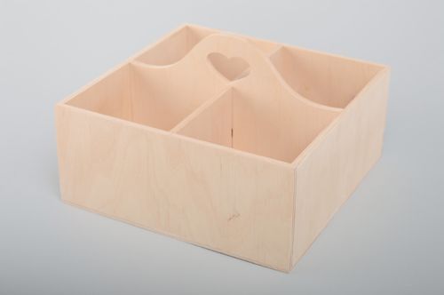 Plywood craft blank for decoupage spices stand with 4 departments - MADEheart.com