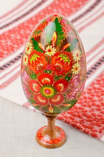 Huevo original de madera hecho a mano elemento decorativo regalo para Pascua - MADEheart.com