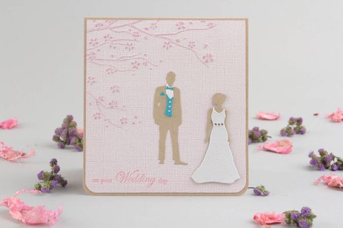 Cartolina dauguri fatta a mano in tecnica dautore oggetto wedding day - MADEheart.com