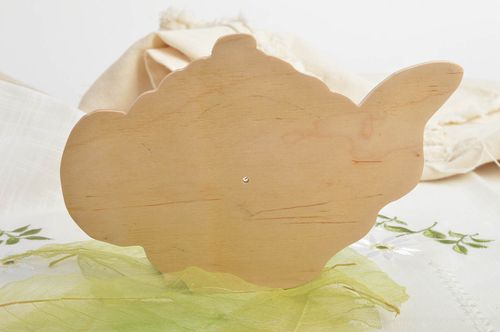Sujet à décorer en bois brut fait main figurine théière plate pour serviettage - MADEheart.com