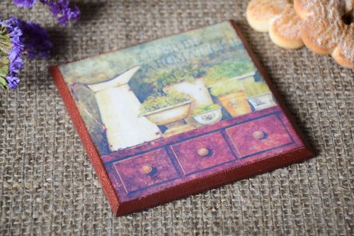 Handmade table decor plywood stand for cup decoupage ideas decorative use only - MADEheart.com