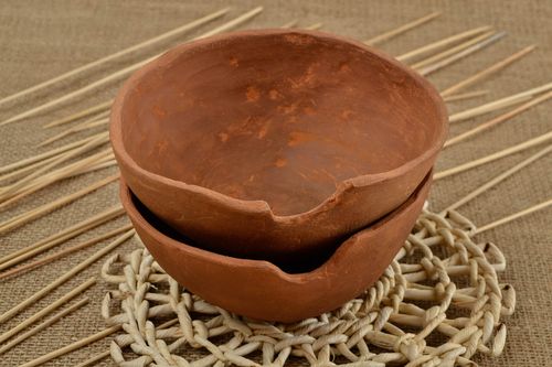 Platos de cerámica hondos artesanales utensilios de cocina menaje del hogar - MADEheart.com