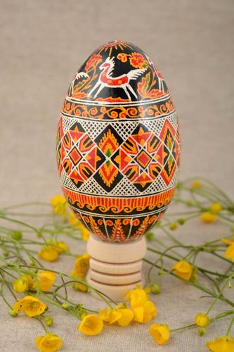 Huevo de Pascua de ganso pintado con arcílicos artesanal bonito - MADEheart.com