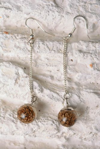 Boucles doreilles pendantes Bijou fait main boules design Accessoire femme - MADEheart.com