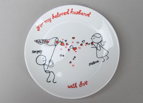Декоративная тарелка с надписью  - MADEheart.com