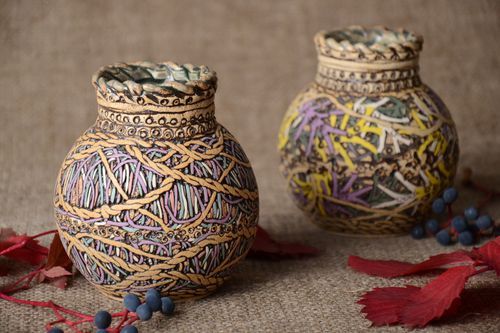 Handmade Keramik Vasen Haus Deko Wohnzimmer Deko Geschenk für Frauen 2 Stück - MADEheart.com