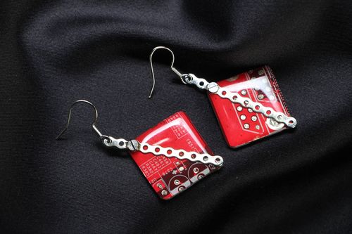 Boucles doreilles pendantes de microcircuits faites main - MADEheart.com