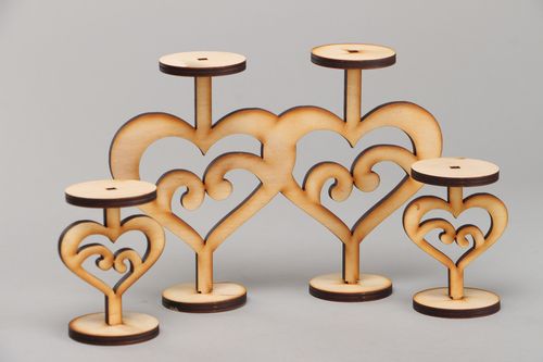 Designer set of plywood craft blanks Candlesticks - MADEheart.com