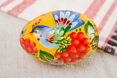Huevo original de madera hecho a mano elemento decorativo regalo para Pascua - MADEheart.com