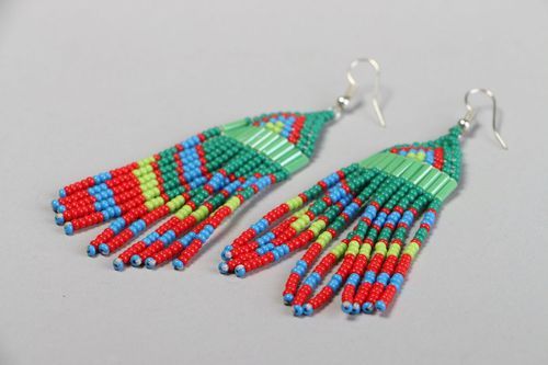 Bright earrings in ethnic style - MADEheart.com