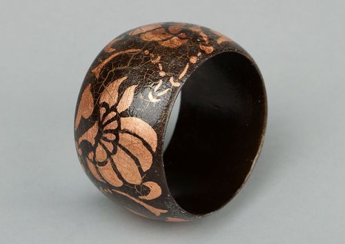 Armband aus Holz, Krakelee, Vergoldung - MADEheart.com