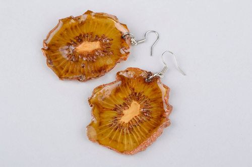 Earrings made of natural kiwi - MADEheart.com