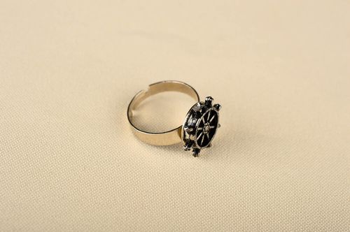 Кольцо ручной работы кольцо из металла с морским штурвалом модное кольцо - MADEheart.com
