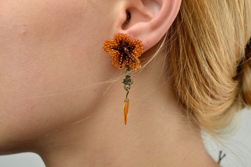 Handmade Ohrringe Blumen Geschenk für Frauen bunte Ohrringe schön modisch - MADEheart.com