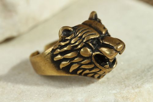 Anel de bronze feito à mão Urso  - MADEheart.com