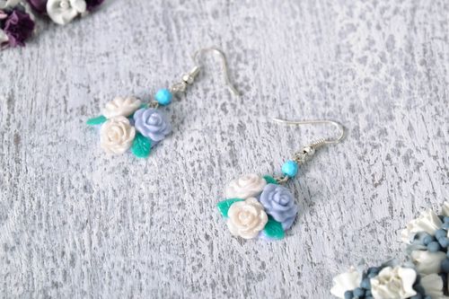 Earrings made of polymer clay Roses - MADEheart.com