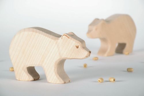 Wooden figurine White bear - MADEheart.com