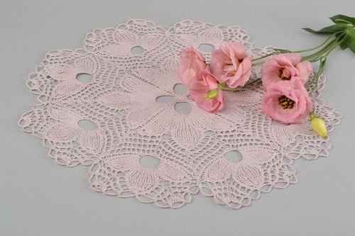 Handmade knitted tablecloth lace openwork napkin vintage style home decor - MADEheart.com