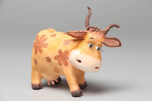 Paper mache figurine Cow - MADEheart.com