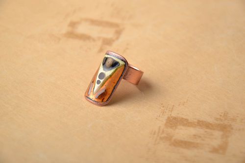 Rectangular copper ring - MADEheart.com