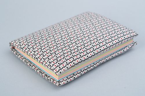 Fabric notebook with card print - MADEheart.com