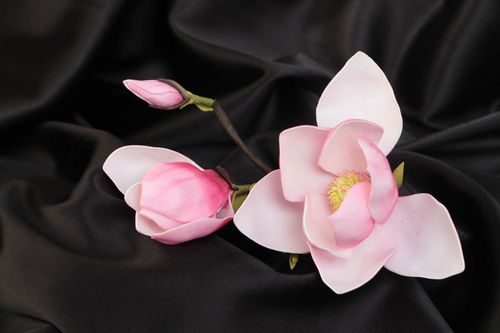 Flor artificial de goma EVA magnolia rosada para decorar casa - MADEheart.com