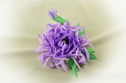Авторская бижутерия ручной работы брошь заколка цветок яркий брошь из шелка - MADEheart.com