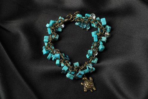 Bracelet with turquoise and crystal - MADEheart.com