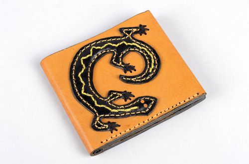 Handmade leather goods leather wallet womens wallet card holder wallet cool gift - MADEheart.com