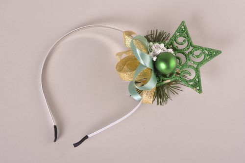 Serre-tête femme fait main Accessoire cheveux Cadeau Noël métal ruban brocart - MADEheart.com