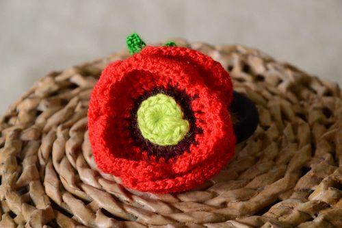 Beautiful handmade crochet flower scrunchie hair tie hair style ideas - MADEheart.com