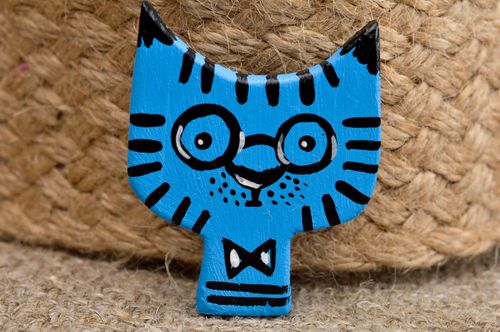 Handgemachte Brosche Modeschmuck Katze Accessoire für Frauen blau Brosche Tier - MADEheart.com