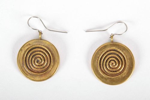 Round Earrings Made of Melchior - MADEheart.com