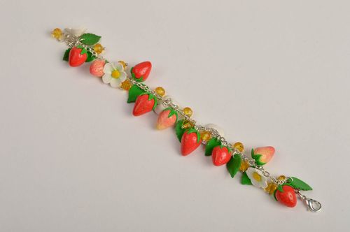 Bracelet with charms handmade plastic bracelet polymer clay bracelet for girls - MADEheart.com