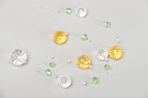 Collier original de créateur luxueux perles en verre et cristal fait main - MADEheart.com